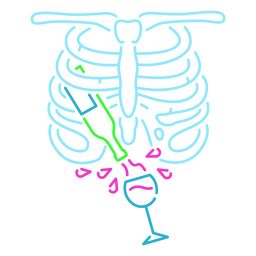 Skeleton celebrating with wine PNG Design