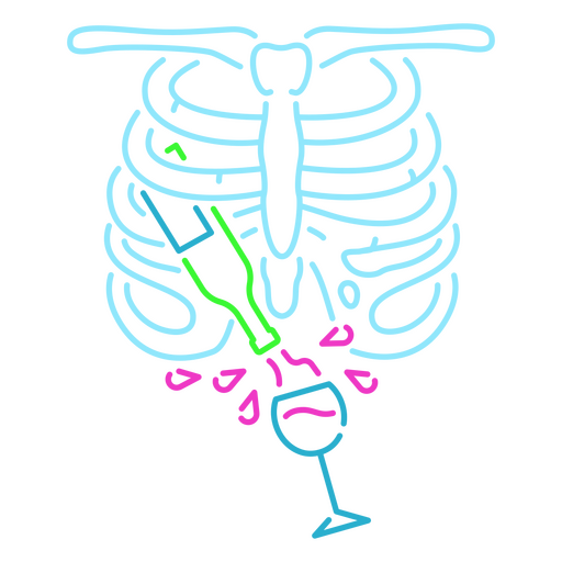 Skelett feiert mit Wein PNG-Design