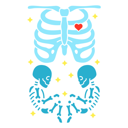 Two skeletons face to face PNG Design