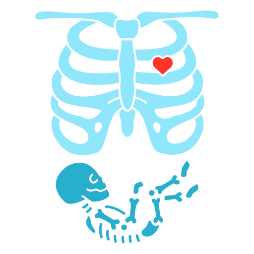 Skeleton in fetal position PNG Design