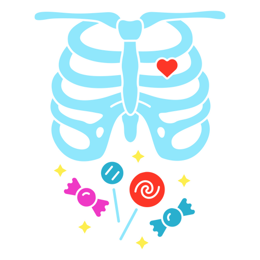 Candies for a skeleton PNG Design