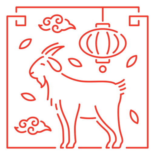 O signo oriental da cabra Desenho PNG