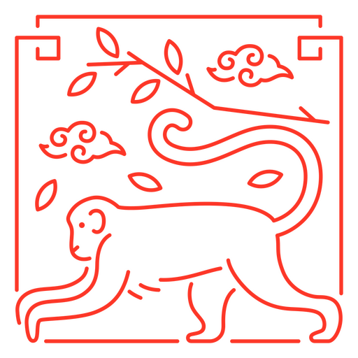 The eastern sign of monkey PNG Design