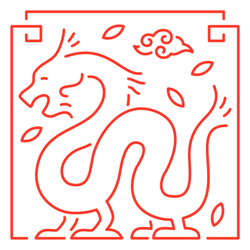 El signo oriental del dragón. Diseño PNG