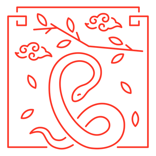 El signo oriental de la serpiente. Diseño PNG