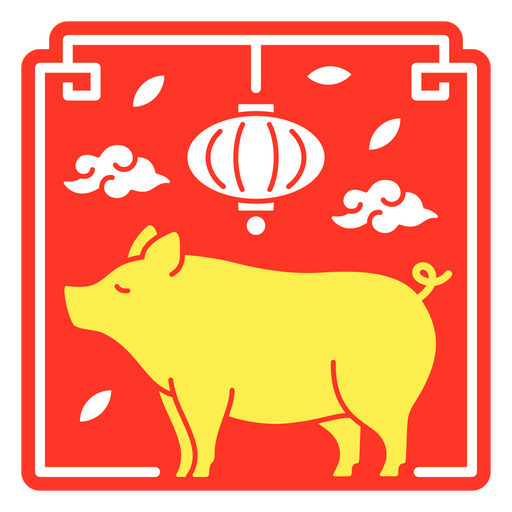 El signo zodiacal oriental del cerdo. Diseño PNG