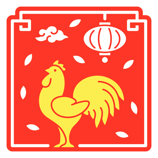 The eastern zodiac sign of rooster PNG Design