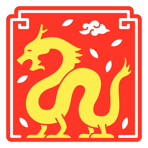 El signo zodiacal oriental del dragón. Diseño PNG