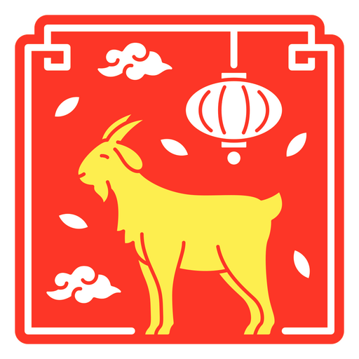 The eastern zodiac sign of goat PNG Design