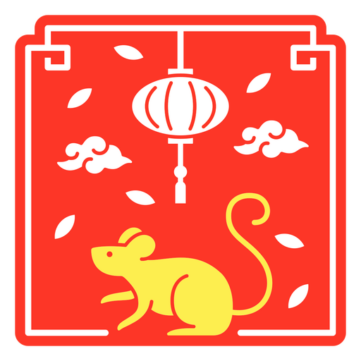 El signo zodiacal oriental de la rata. Diseño PNG