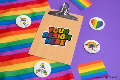 Pride-Flaggen-Klemmbrett-Mockup-Design