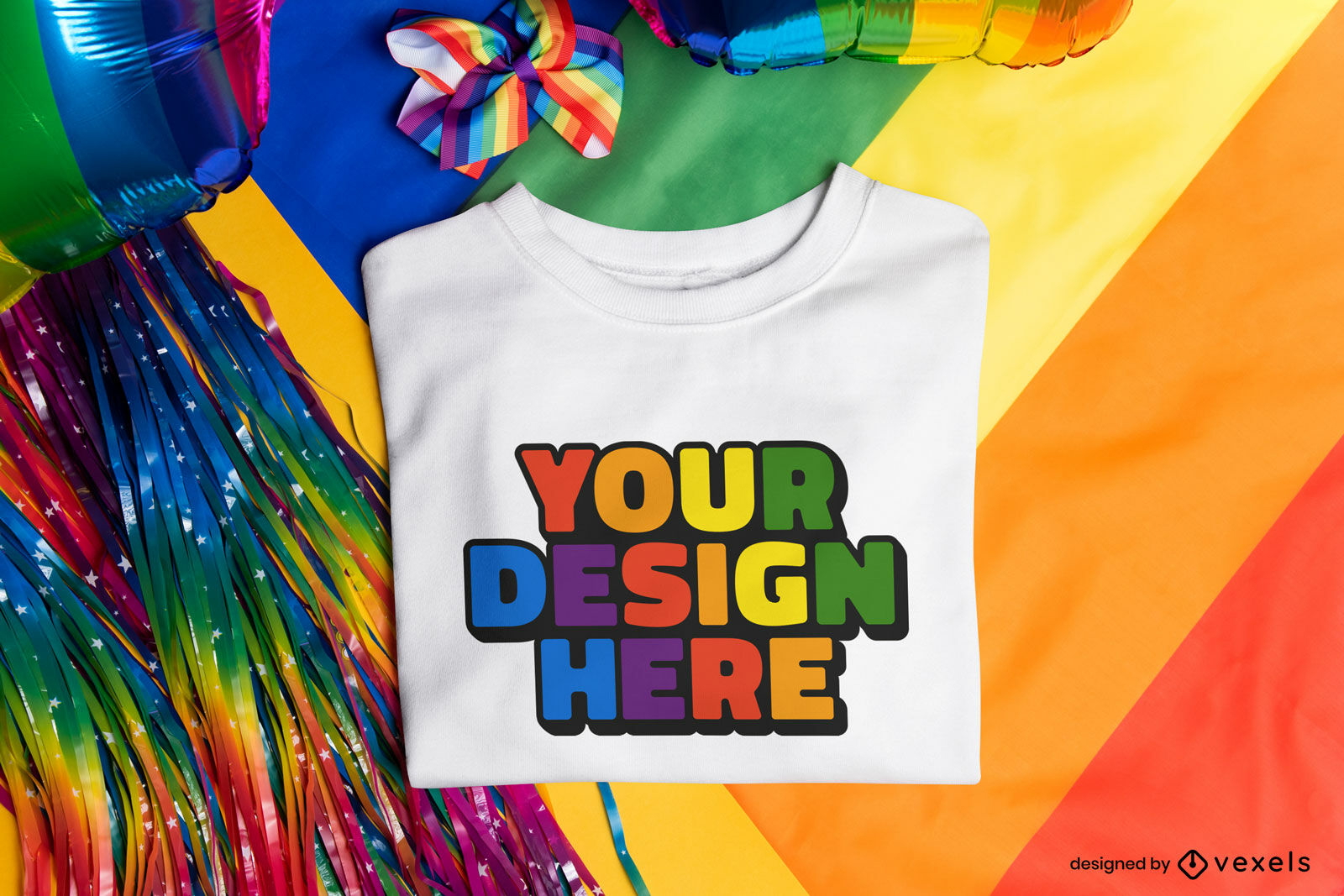 Diseño de maqueta de camiseta de fiesta del orgullo