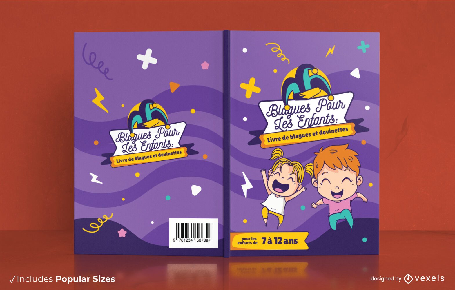 Crianças felizes comemorando o design da capa do livro