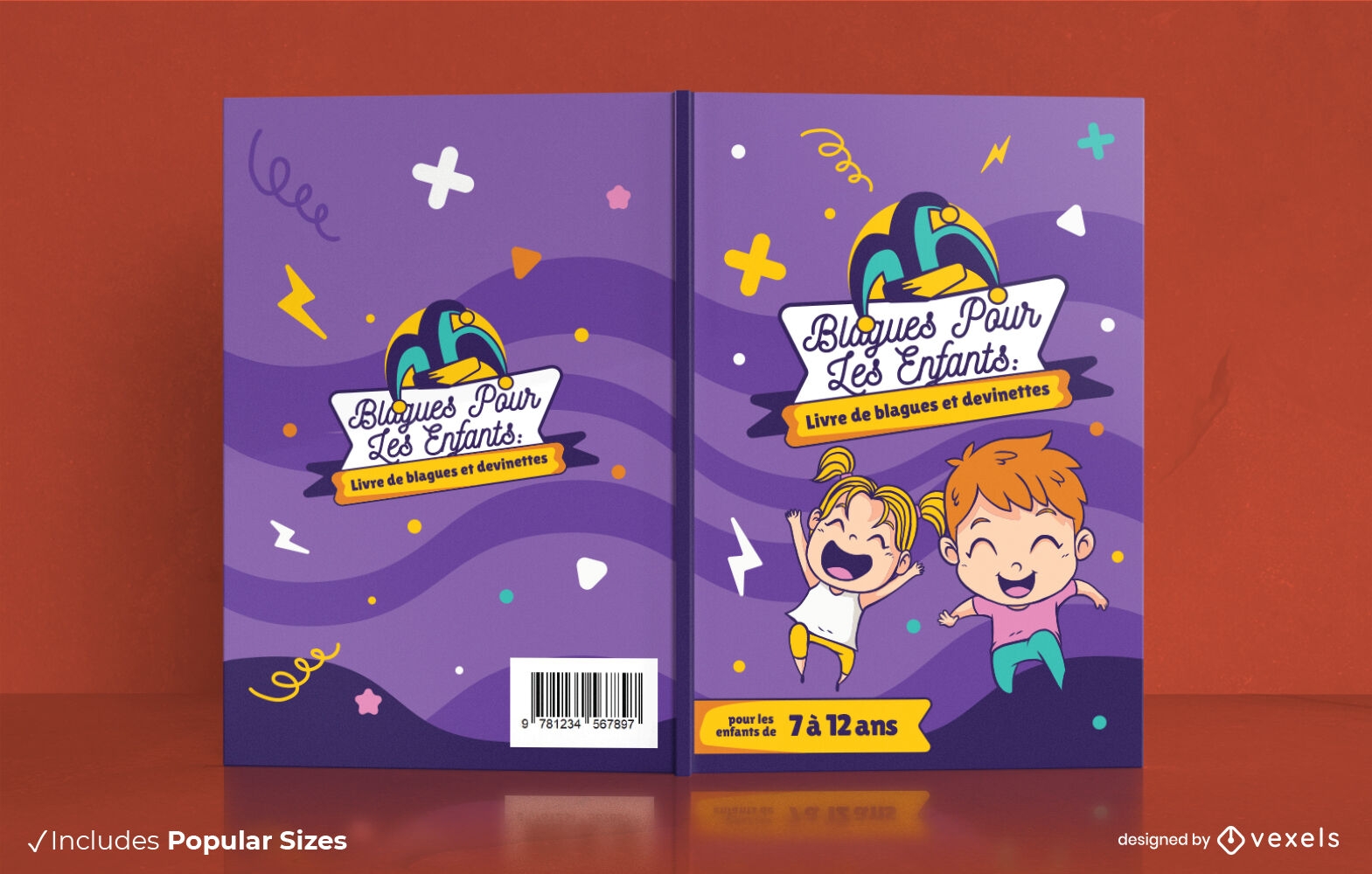 Niños felices celebrando el diseño de la portada del libro.