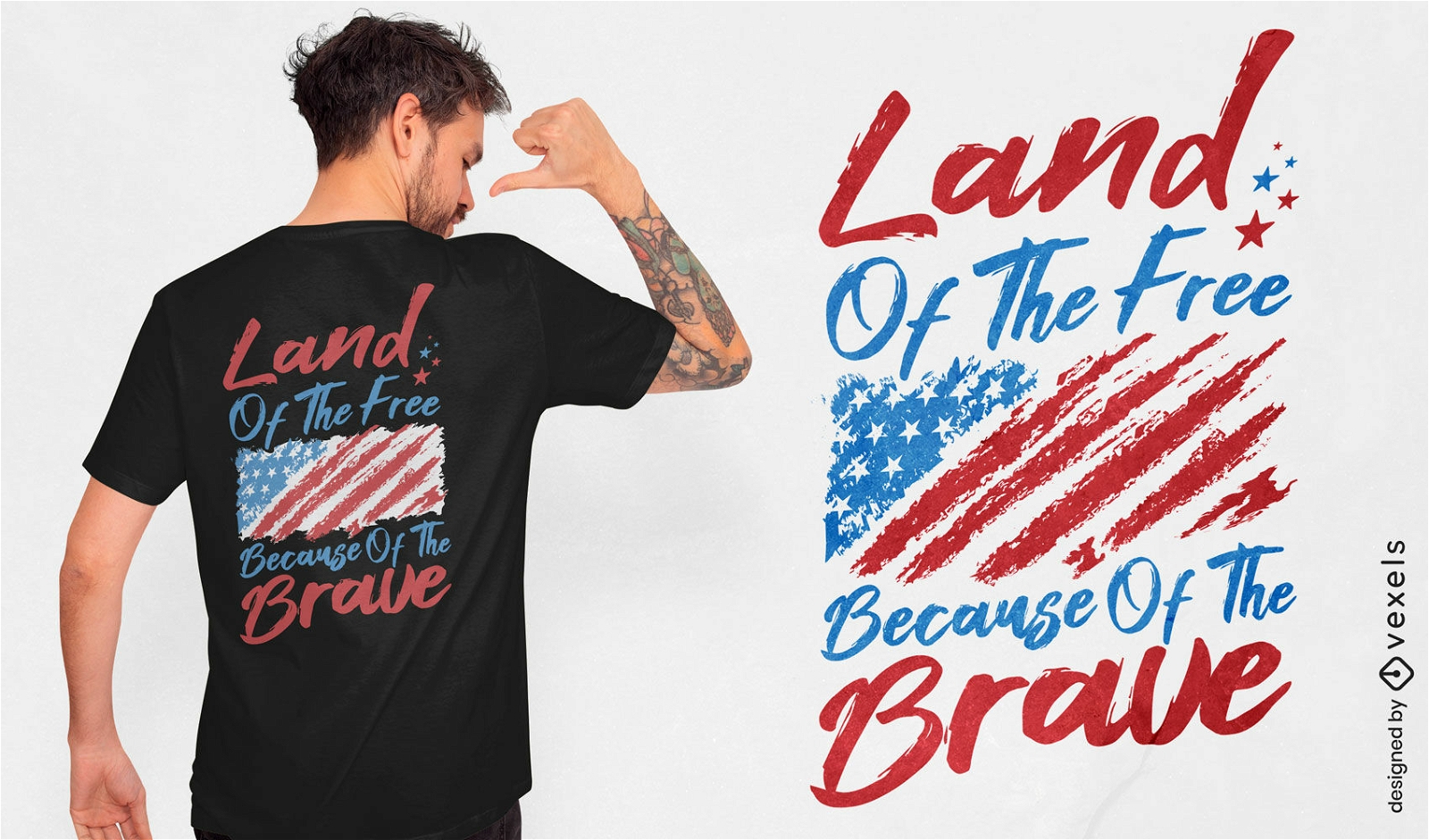 Land des freien amerikanischen Zitat-T-Shirt-Designs