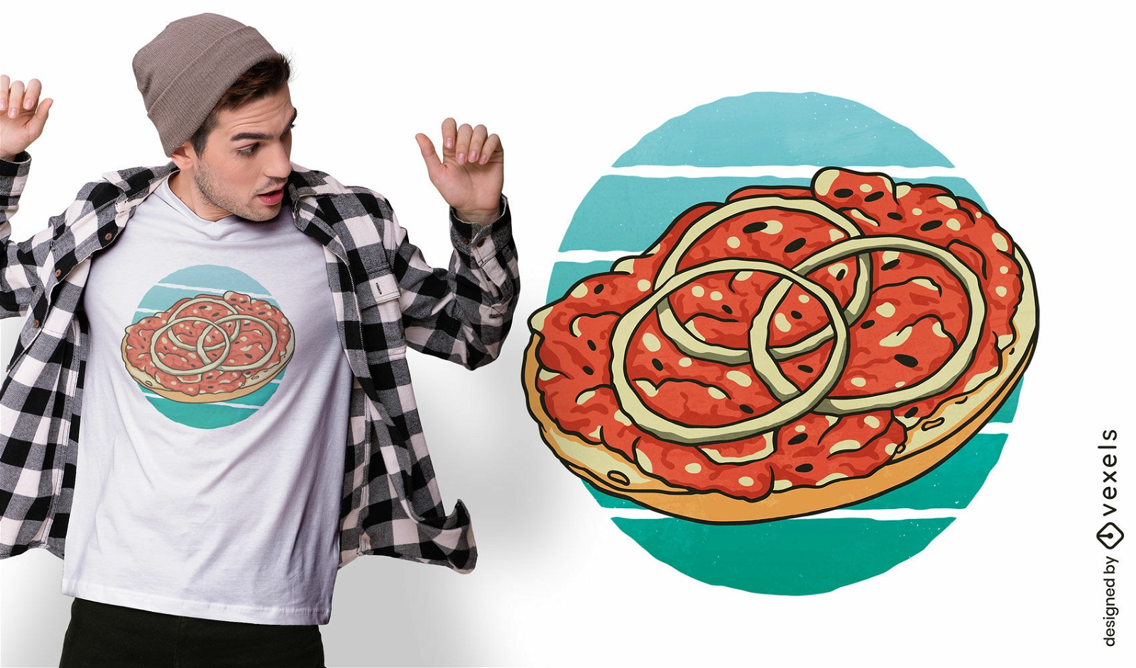 Design de camiseta de comida saborosa de pizza italiana