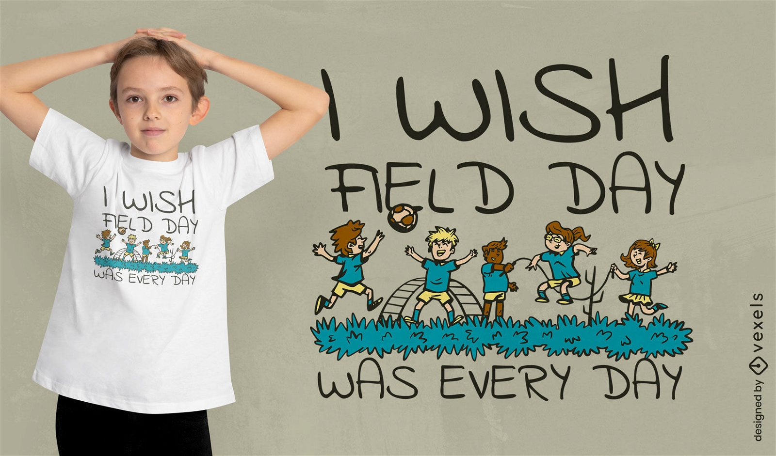 Diseño de camiseta de cita de parque infantil de día de campo