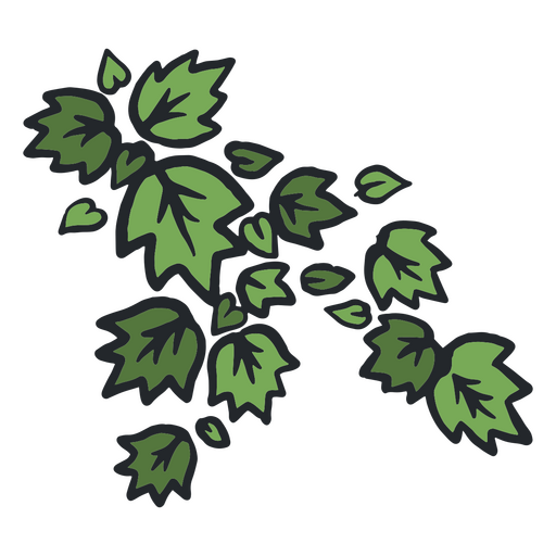 Houseplant leaves color stroke PNG Design