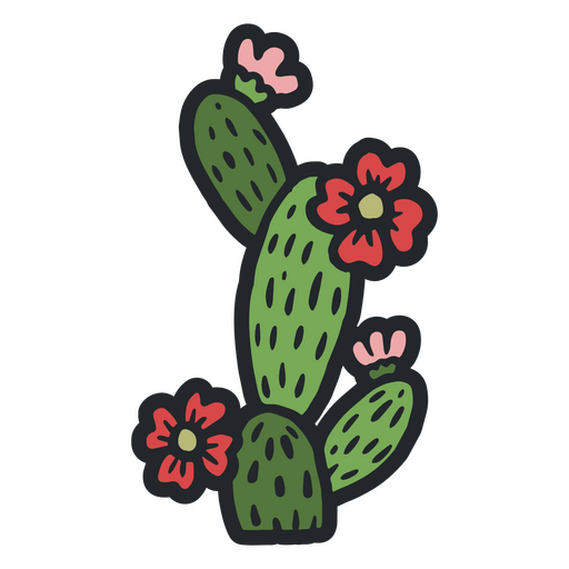 Houseplant cactus color stroke PNG Design