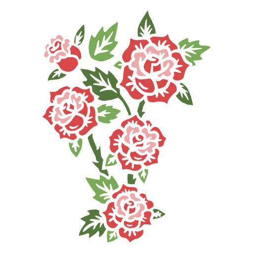 Rosas de plantas de interior cortadas Diseño PNG