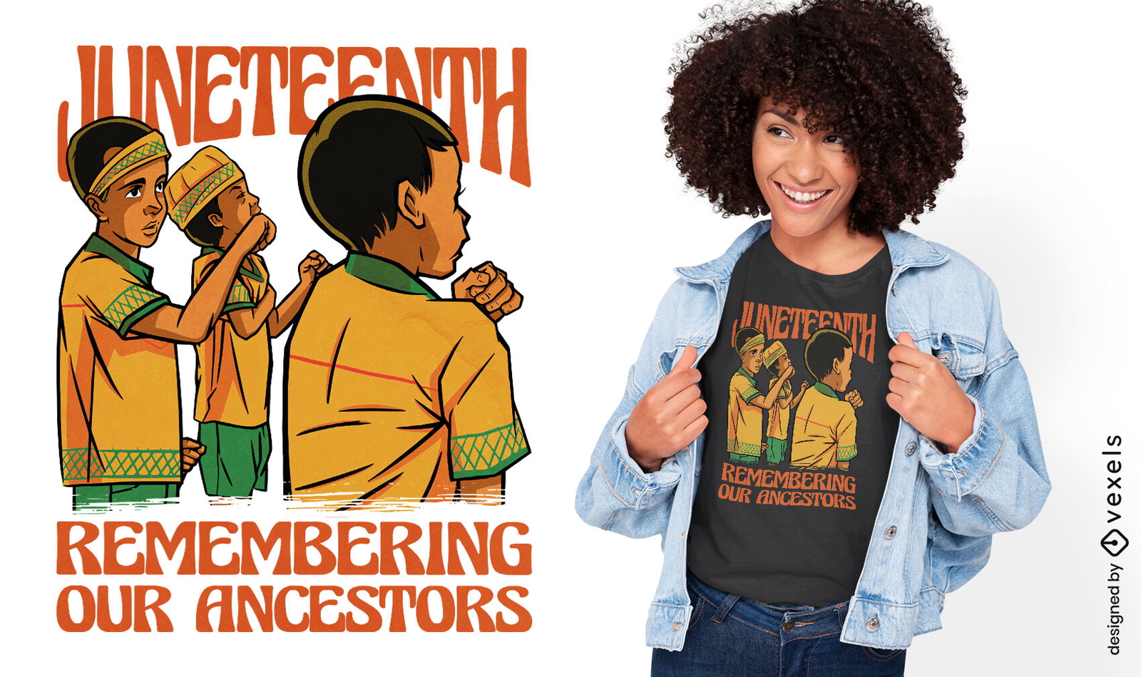 Diseño de camiseta de cita de antepasados de Juneteenth