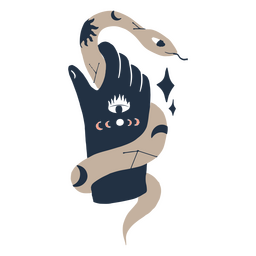 Serpente de mão de bruxa moderna Desenho PNG