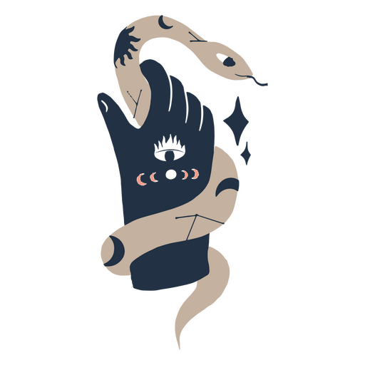 Modern witch hand snake PNG Design