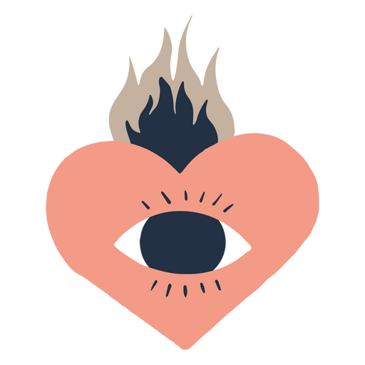 Modern witch eye heart PNG Design