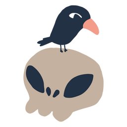 Cuervo de calavera de bruja moderna Diseño PNG