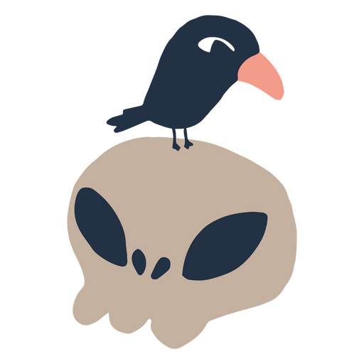 Modern witch skull crow