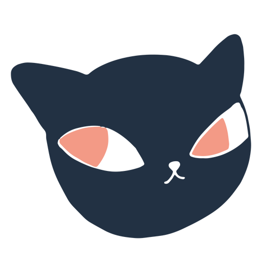 gato preto com olhos rosa Desenho PNG