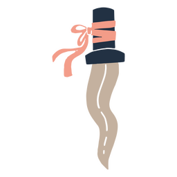 Dagger with a pink gift bow PNG Design