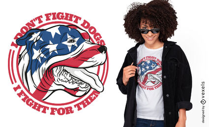 Dog animal with USA flag t-shirt design