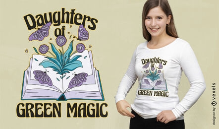 Libro mágico con diseño de camiseta de mariposas.