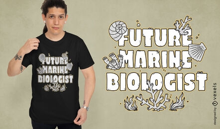 Design de camiseta de citação de futuro biólogo marinho