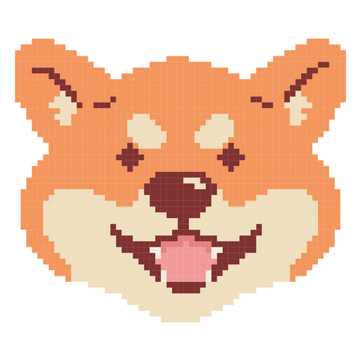 Pixel art smiling bear PNG Design