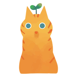 Personagem de gato de planta de casa em aquarela Desenho PNG