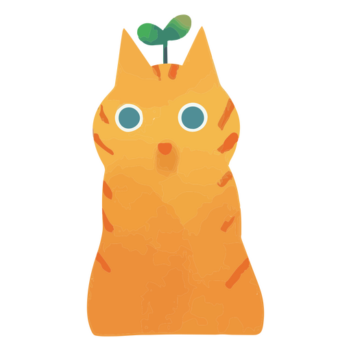Aquarell Zimmerpflanze Katze Charakter PNG-Design