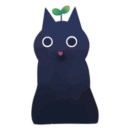Personaje de gato de planta bebé acuarela Diseño PNG