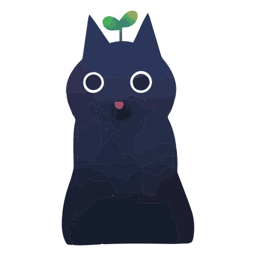 Personaje de gato de planta bebé acuarela Diseño PNG