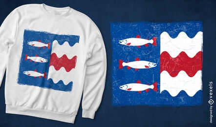 Fish swimming shapes t-shirt design