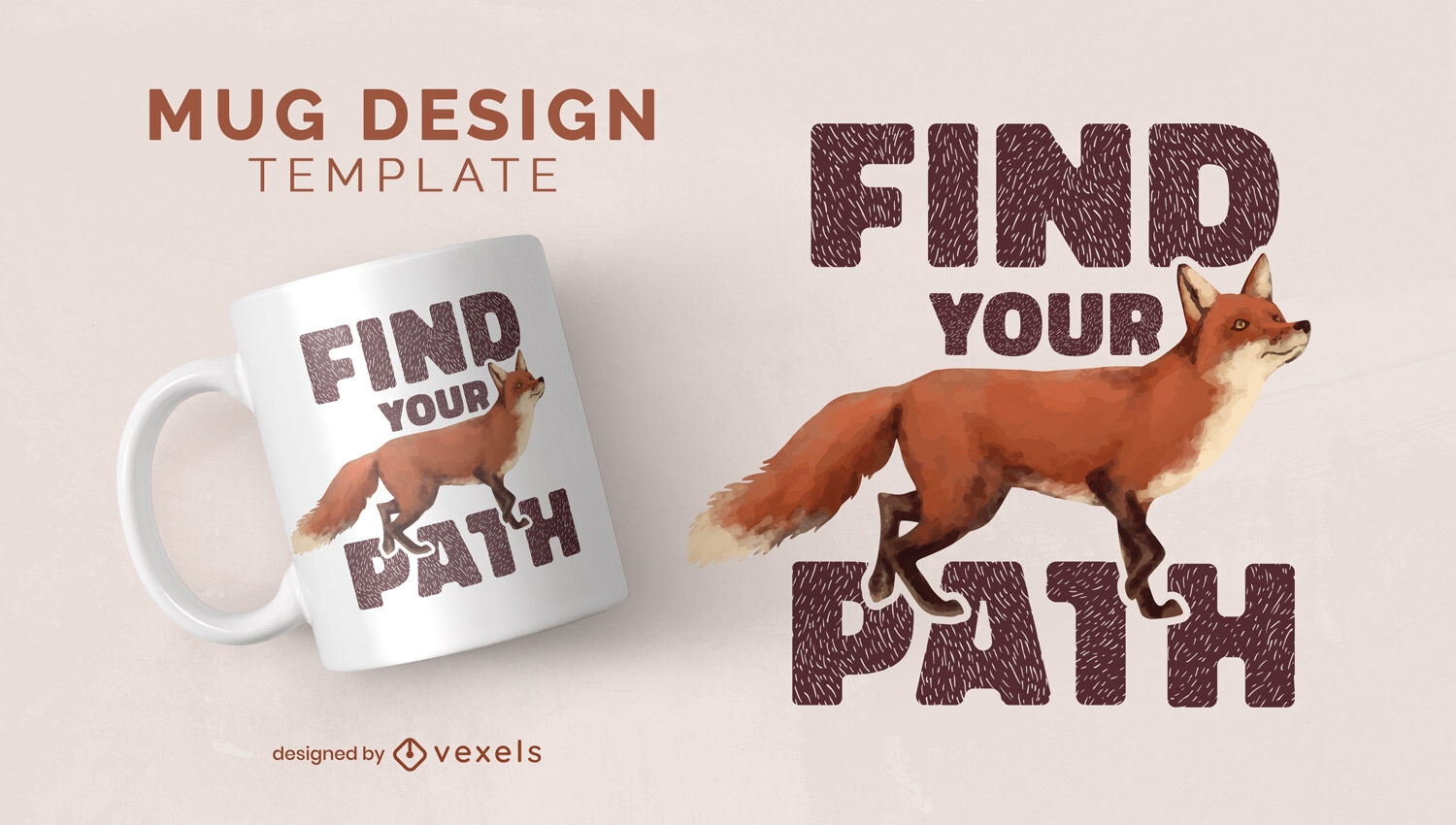 Find your path forest fox mug design