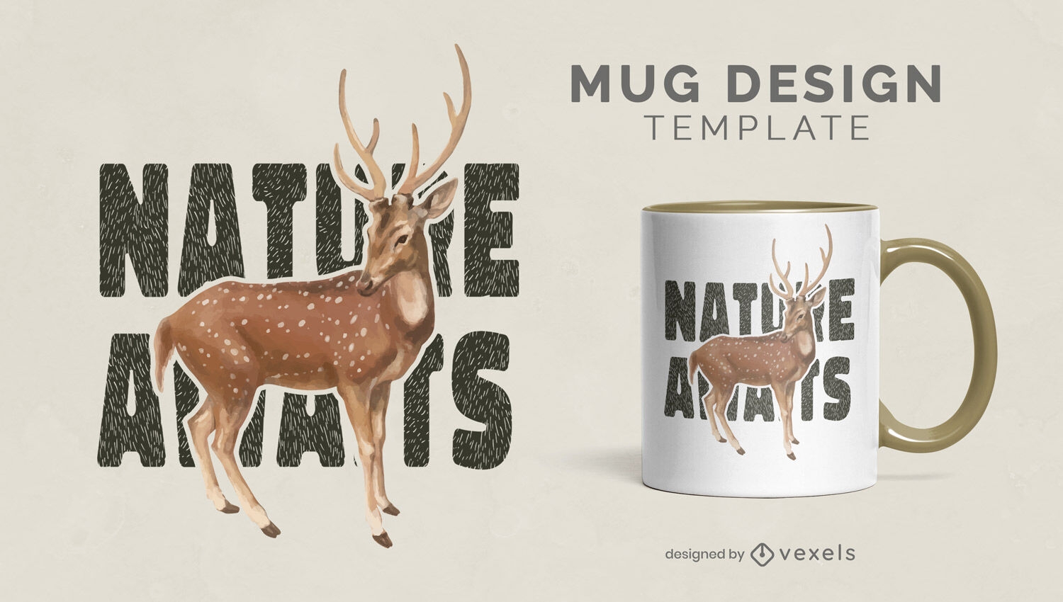 Nature awaits deer mug design
