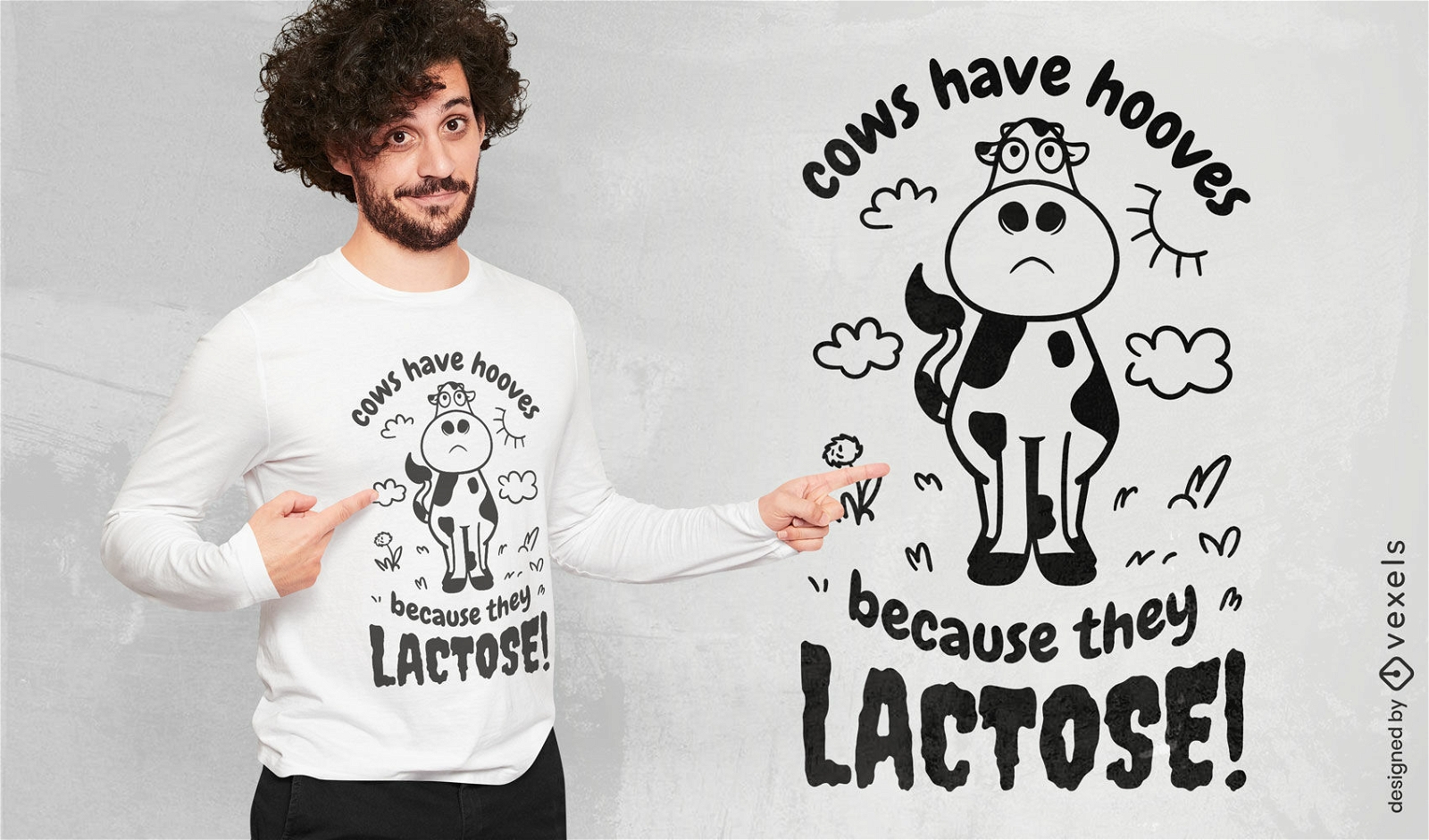 Design de camiseta de animais de fazenda de vacas engra?adas