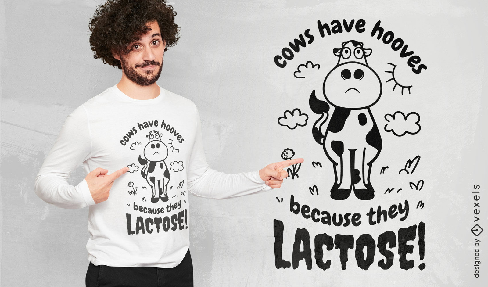 Dise?o divertido de camiseta de animales de granja de vacas