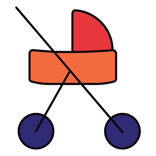 carrinho de bebê colorido Desenho PNG