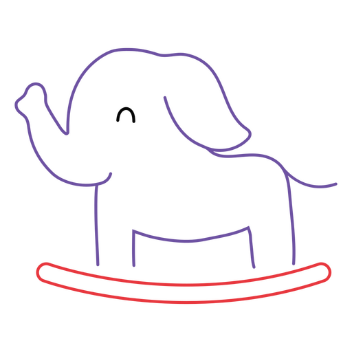 Cute rocking elephant PNG Design
