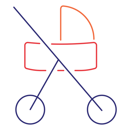 Simple baby stroller PNG Design