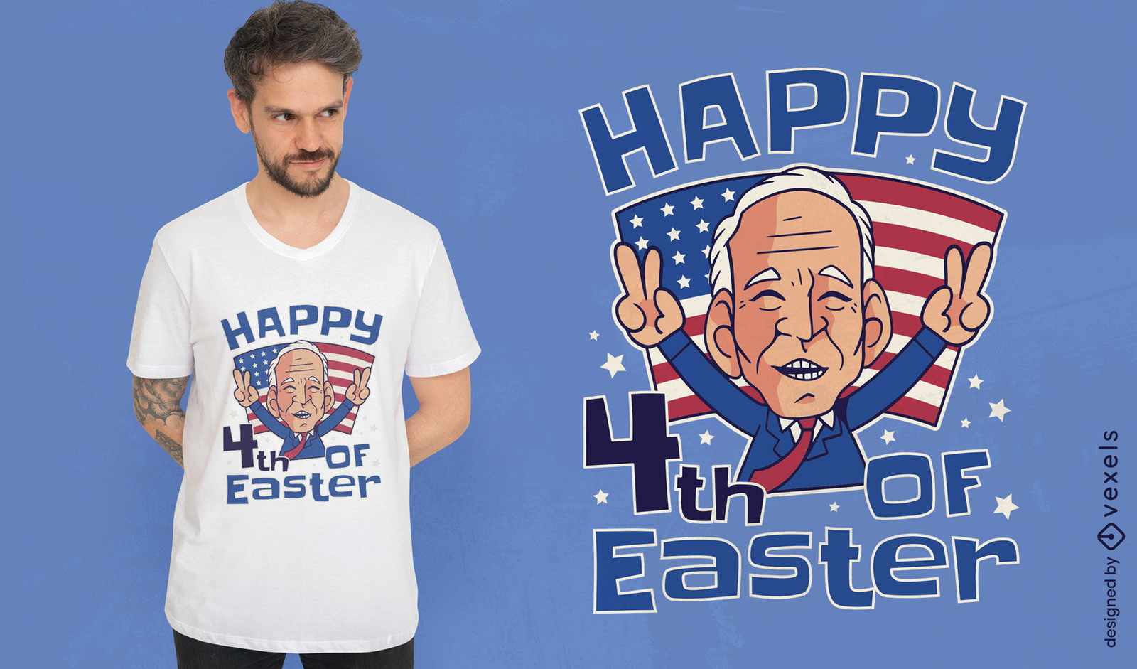 Diseño de camiseta de Joe Biden del cuatro de julio.