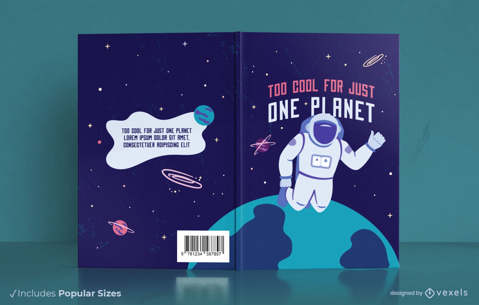 Cool space astronaut book cover design